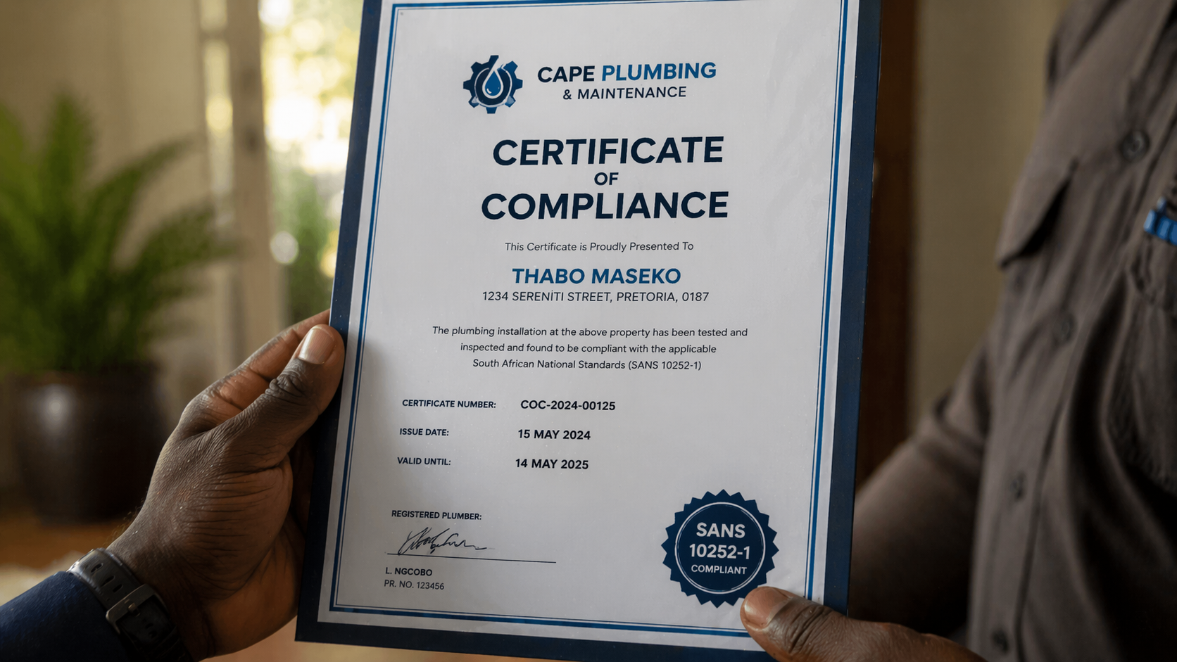 Plumbing COC Certificate of Compliance South Africa guide